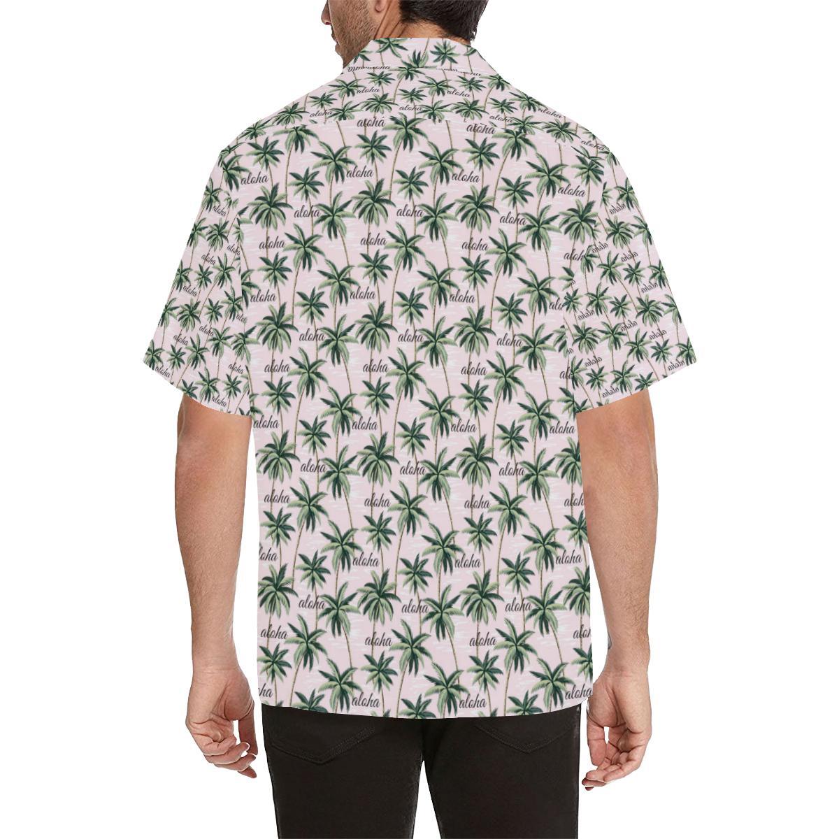 Aloha Beach Pattern Design Themed Print Men Aloha Hawaiian Shirt