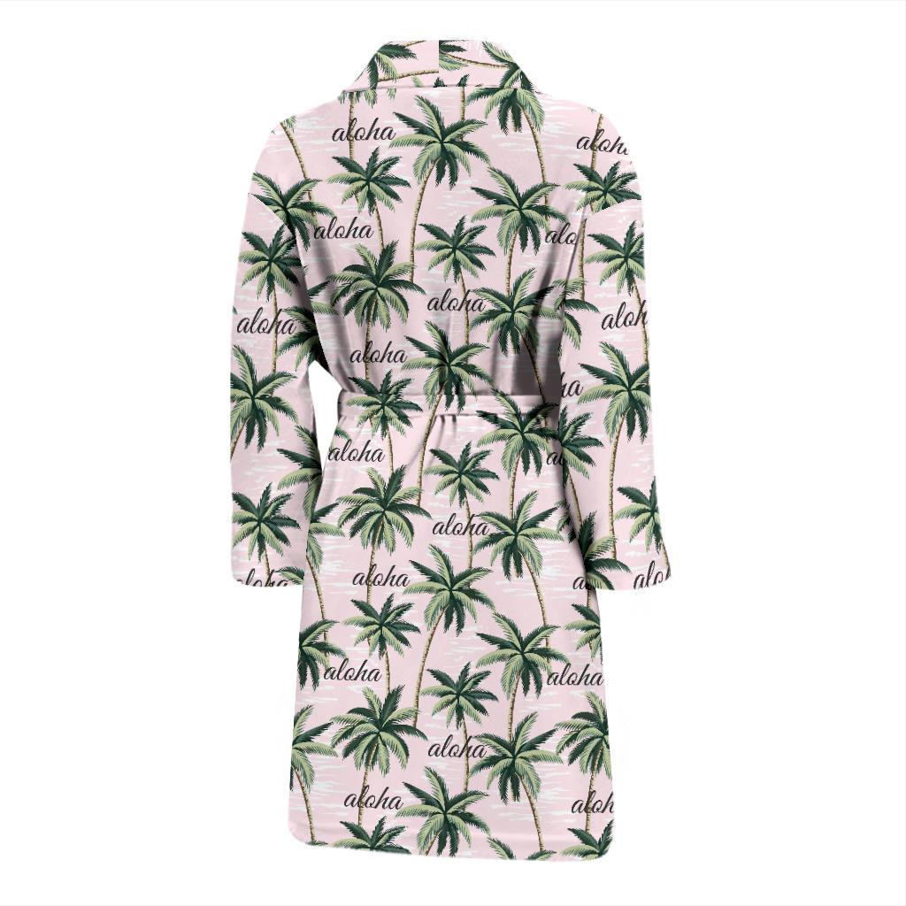 Aloha Beach Pattern Design Themed Print Men Bath Robe-JTAMIGO.COM