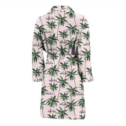 Aloha Beach Pattern Design Themed Print Men Bath Robe-JTAMIGO.COM