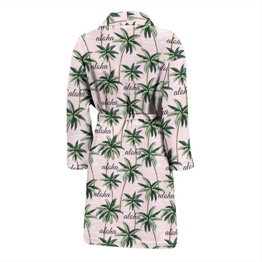 Aloha Beach Pattern Design Themed Print Men Bath Robe-JTAMIGO.COM