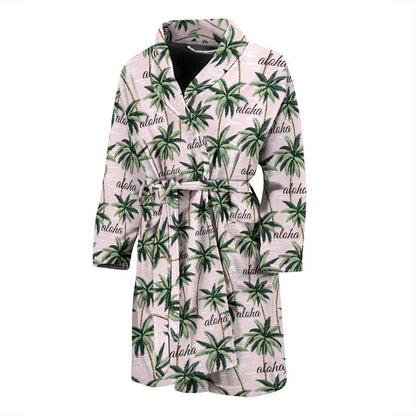 Aloha Beach Pattern Design Themed Print Men Bath Robe-JTAMIGO.COM