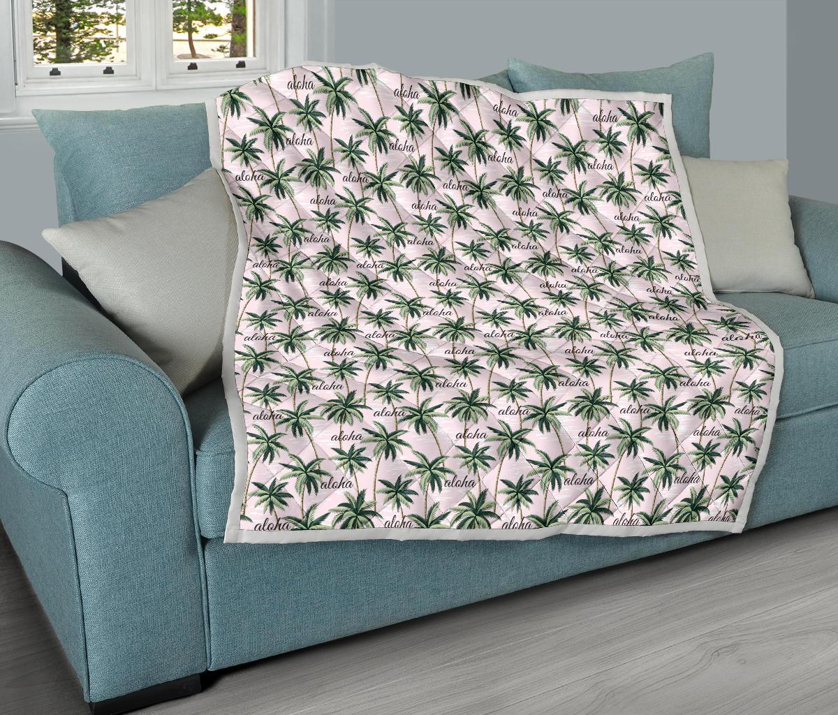 Aloha Beach Pattern Design Themed Print Premium Quilt-JTAMIGO.COM
