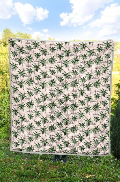 Aloha Beach Pattern Design Themed Print Premium Quilt-JTAMIGO.COM