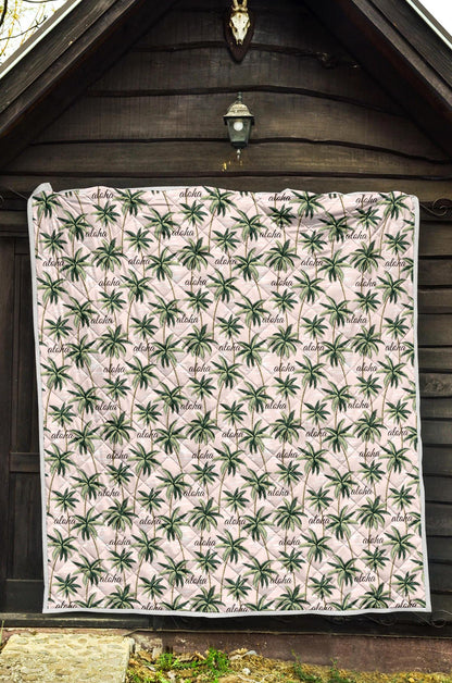 Aloha Beach Pattern Design Themed Print Premium Quilt-JTAMIGO.COM