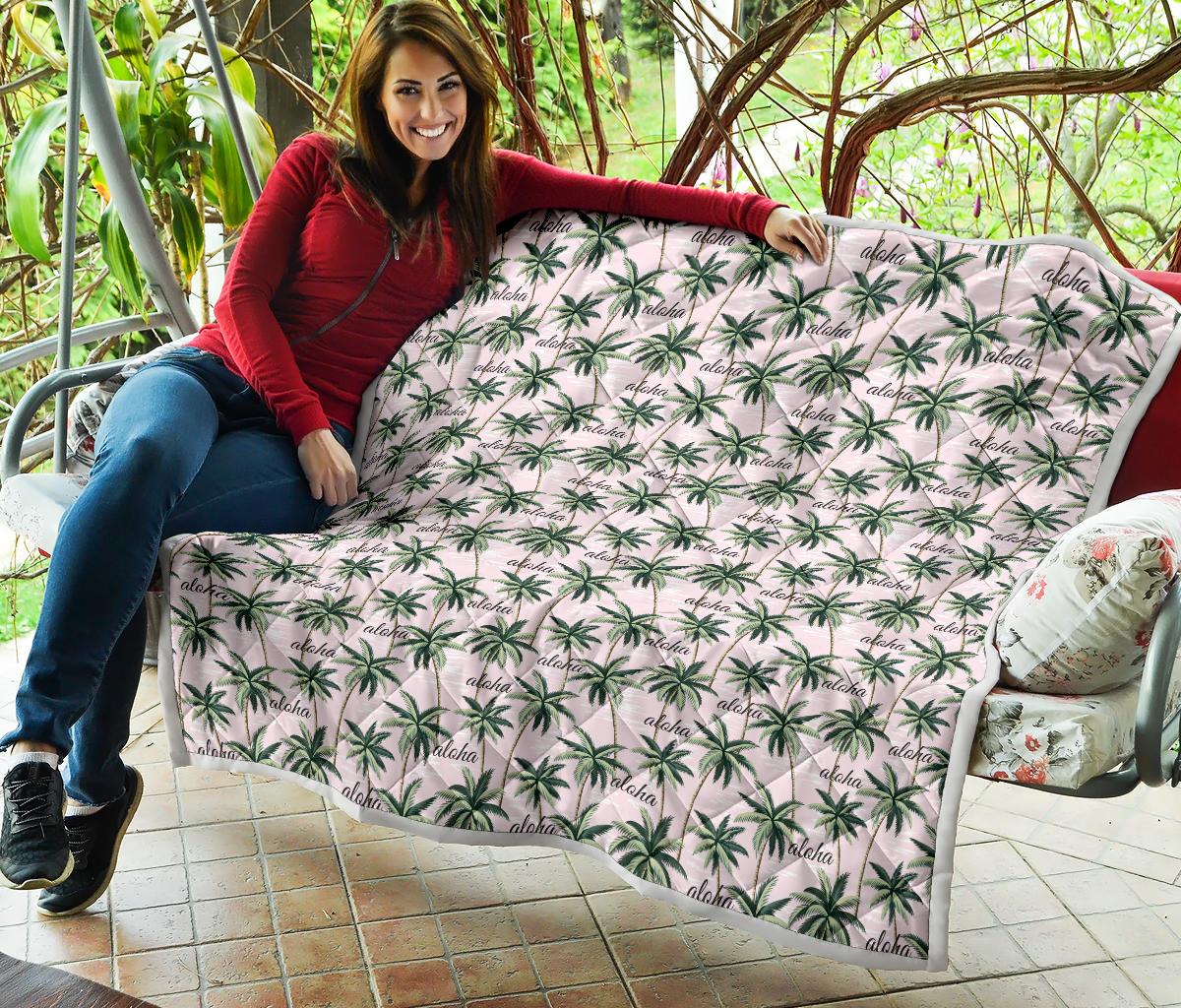 Aloha Beach Pattern Design Themed Print Premium Quilt-JTAMIGO.COM