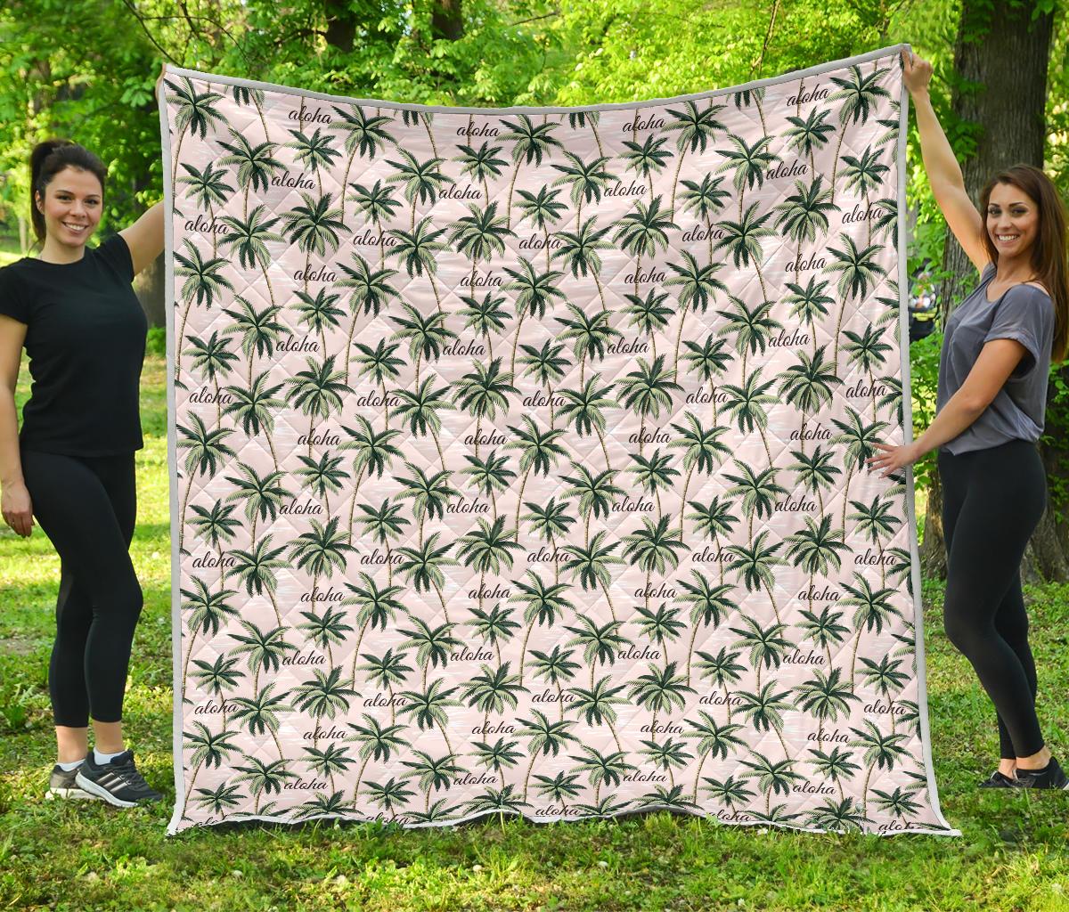Aloha Beach Pattern Design Themed Print Premium Quilt-JTAMIGO.COM