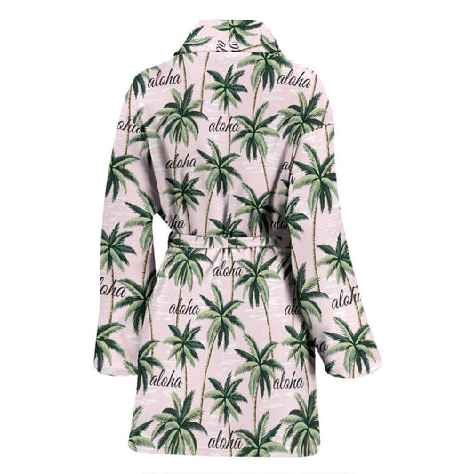 Aloha Beach Pattern Design Themed Print Women Bath Robe-JTAMIGO.COM