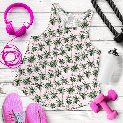 Aloha Beach Pattern Design Themed Print Women Racerback Tank Top