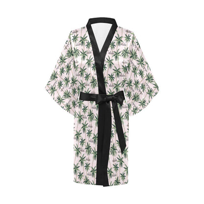 Aloha Beach Pattern Design Themed Print Women Short Kimono Robe