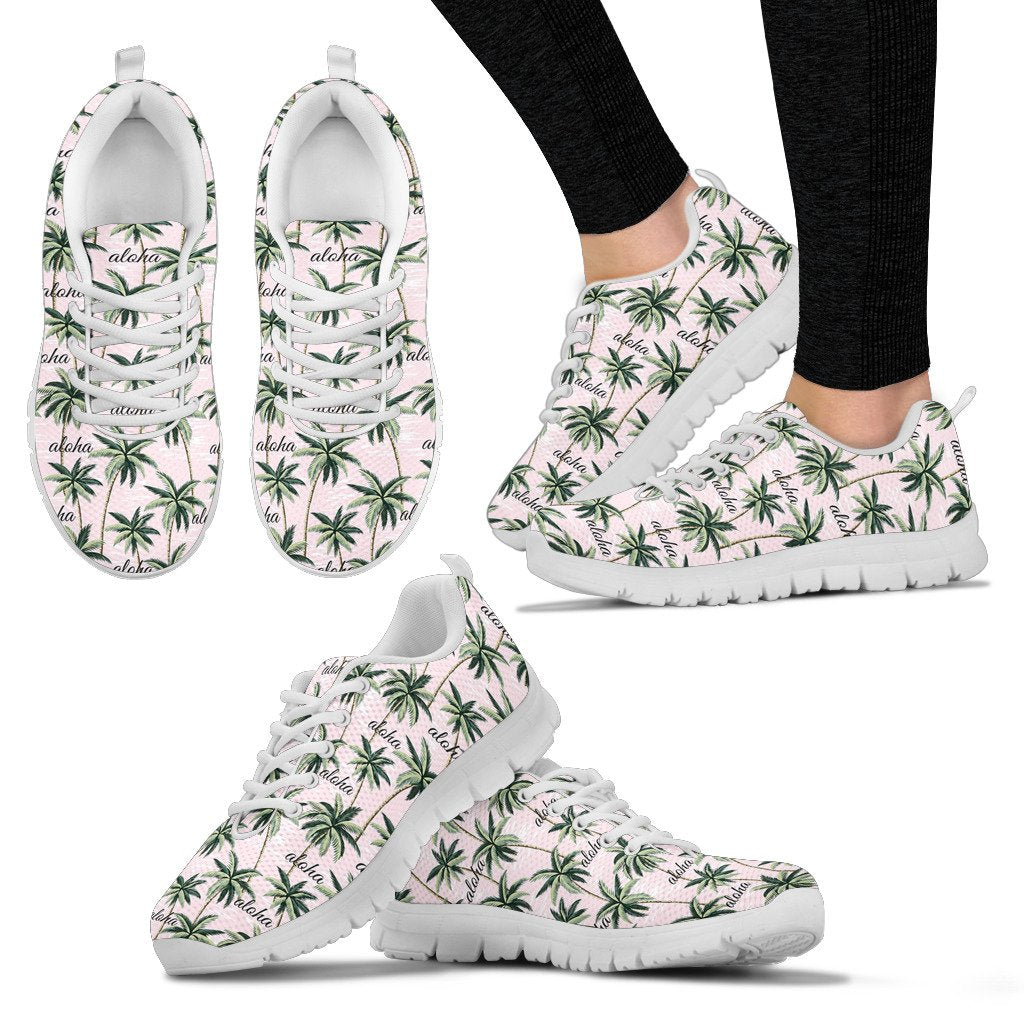 Aloha Beach Pattern Design Themed Print Women Sneakers Shoes