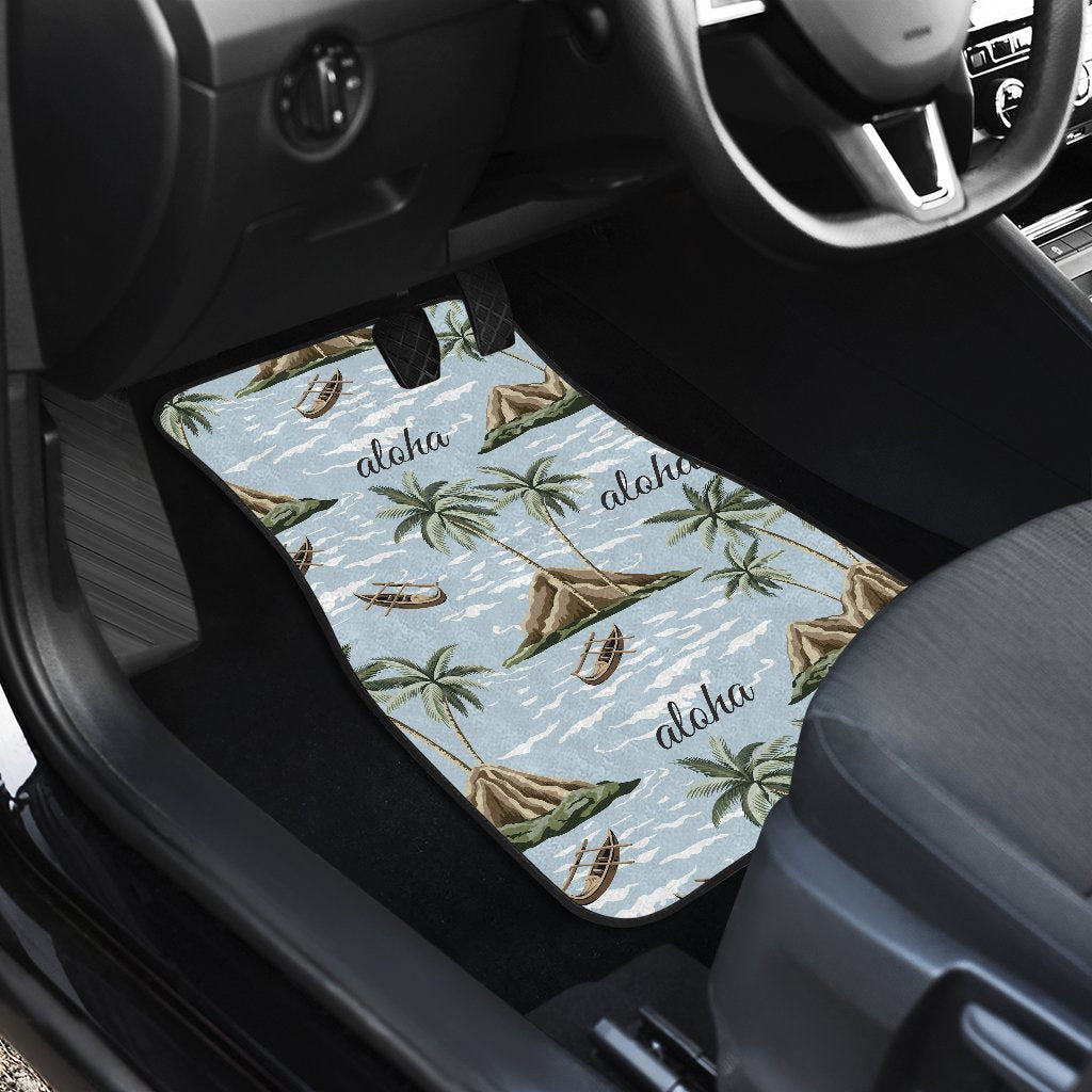 Aloha Hawaii island Design Themed Print Car Floor Mats