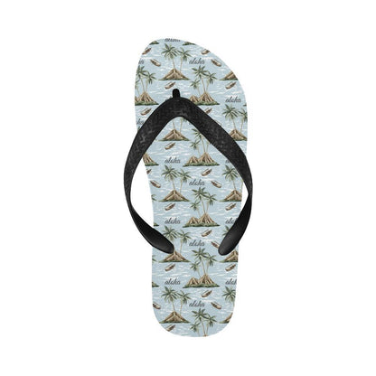 Aloha Hawaii island Design Themed Print Flip Flops-JTAMIGO.COM
