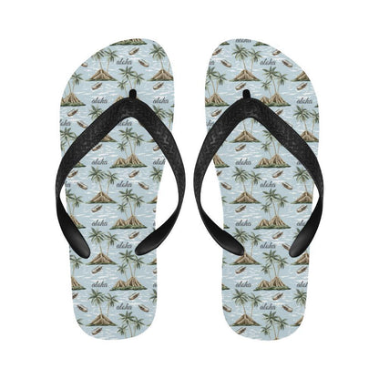 Aloha Hawaii island Design Themed Print Flip Flops-JTAMIGO.COM