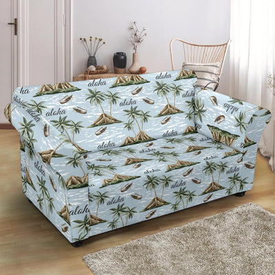 Aloha Hawaii island Design Themed Print Loveseat Slipcover-JTAMIGO.COM