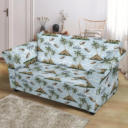Aloha Hawaii island Design Themed Print Loveseat Slipcover-JTAMIGO.COM