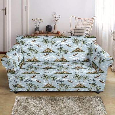 Aloha Hawaii island Design Themed Print Loveseat Slipcover-JTAMIGO.COM