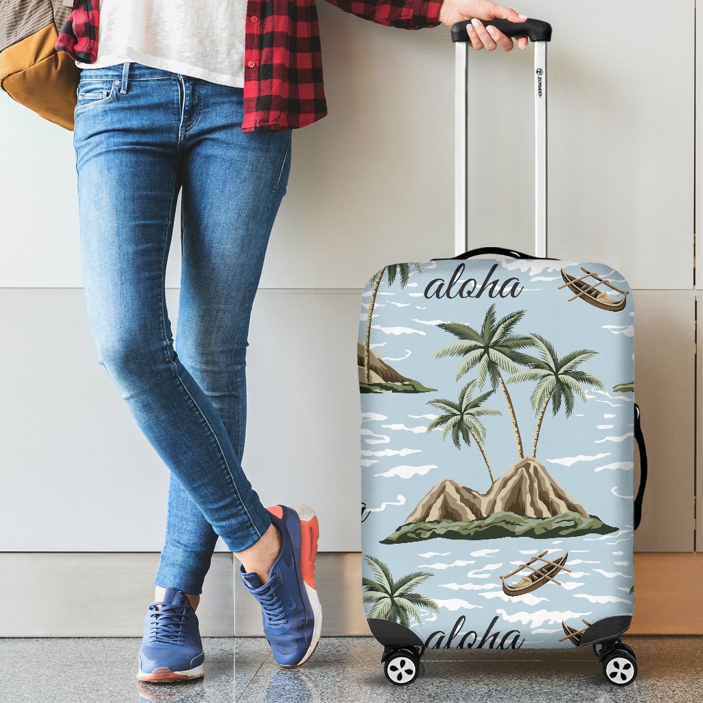 Aloha Hawaii Island Design Themed Print Luggage Cover Protector