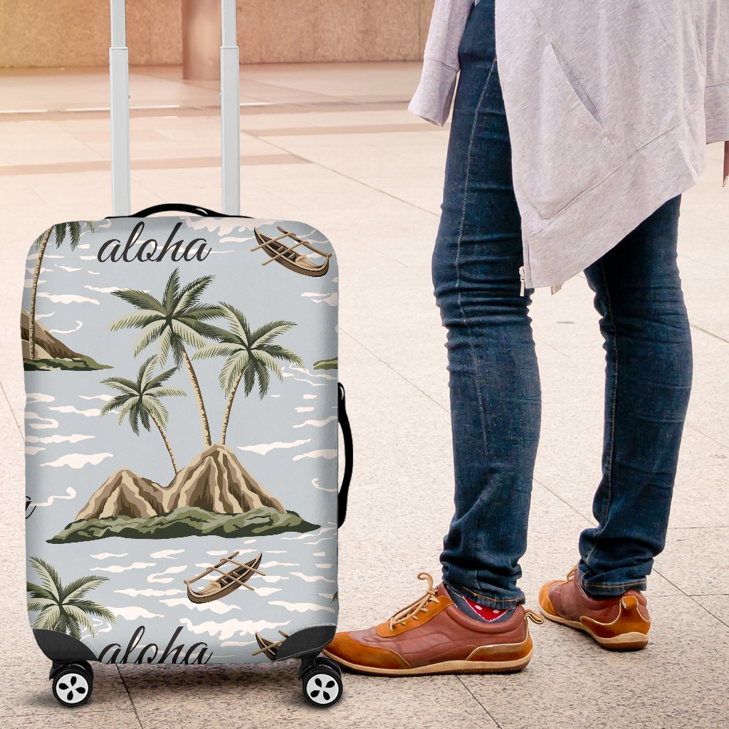 Aloha Hawaii Island Design Themed Print Luggage Cover Protector
