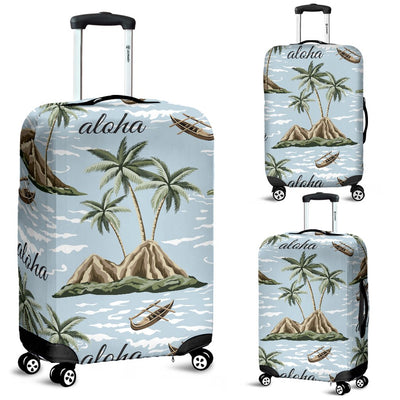 Aloha Hawaii Island Design Themed Print Luggage Cover Protector