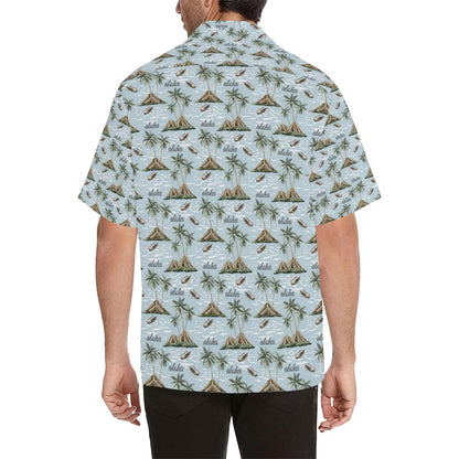 Aloha Hawaii island Design Themed Print Men Aloha Hawaiian Shirt