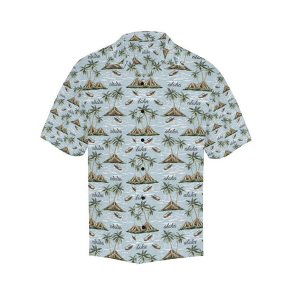 Aloha Hawaii island Design Themed Print Men Aloha Hawaiian Shirt