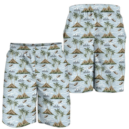 Aloha Hawaii island Design Themed Print Mens Shorts-JTAMIGO.COM