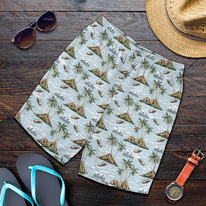 Aloha Hawaii island Design Themed Print Mens Shorts-JTAMIGO.COM