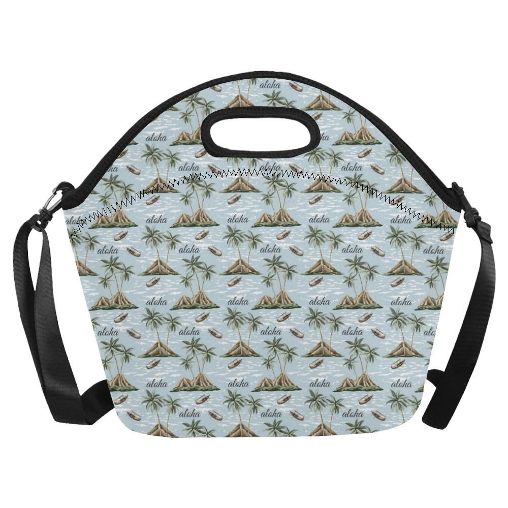 Aloha Hawaii island Design Themed Print Neoprene Lunch Bag (Model 1669)(Large)-JTAMIGO.COM
