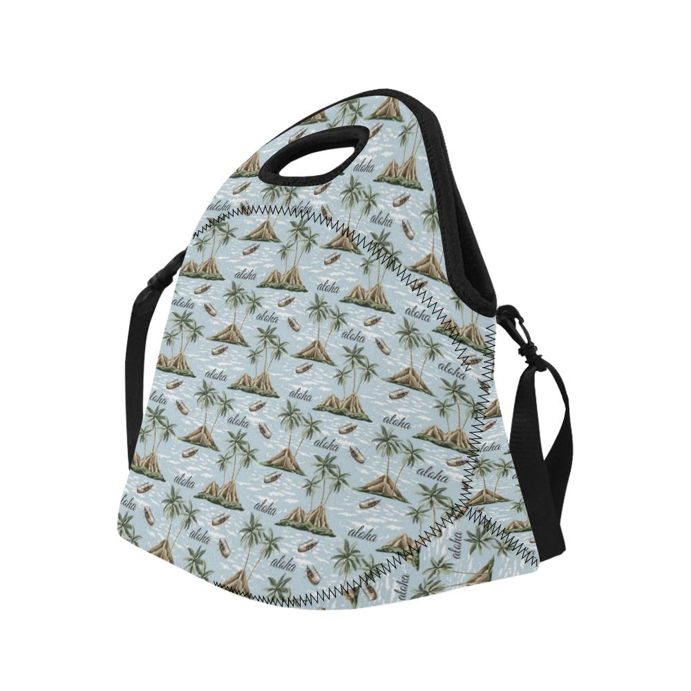 Aloha Hawaii island Design Themed Print Neoprene Lunch Bag (Model 1669)(Large)-JTAMIGO.COM