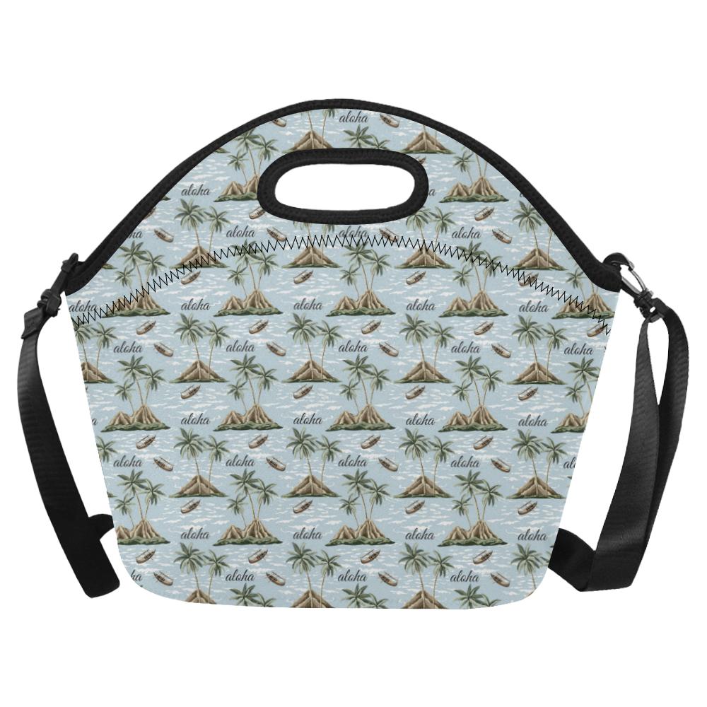 Aloha Hawaii island Design Themed Print Neoprene Lunch Bag (Model 1669)(Large)-JTAMIGO.COM
