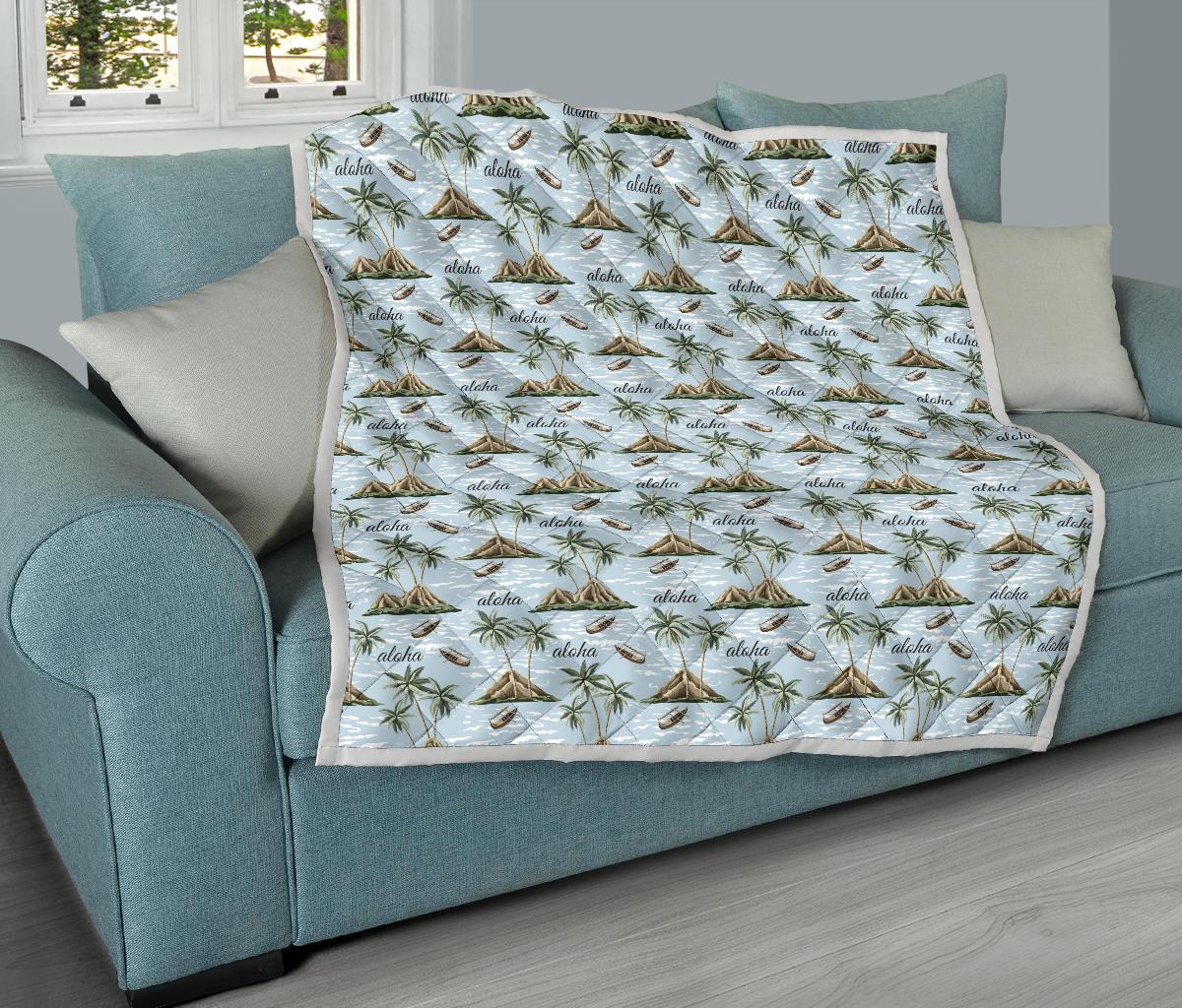 Aloha Hawaii island Design Themed Print Premium Quilt-JTAMIGO.COM