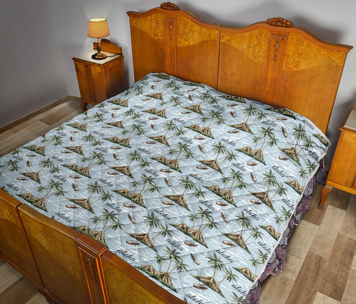 Aloha Hawaii island Design Themed Print Premium Quilt-JTAMIGO.COM