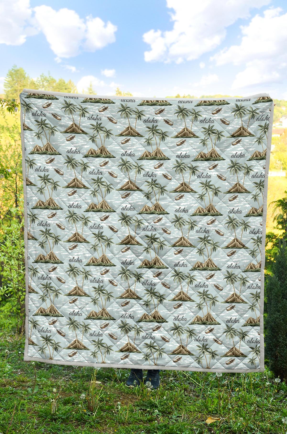 Aloha Hawaii island Design Themed Print Premium Quilt-JTAMIGO.COM