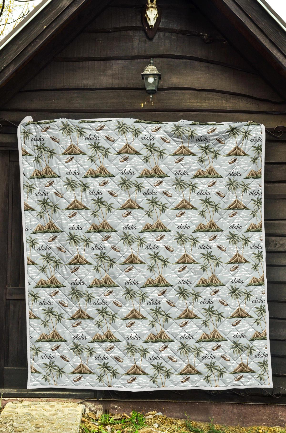 Aloha Hawaii island Design Themed Print Premium Quilt-JTAMIGO.COM