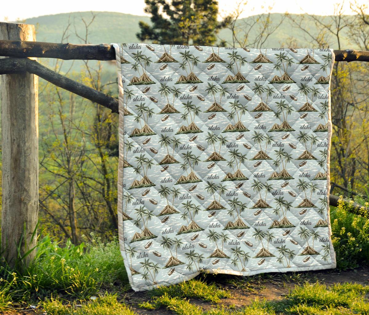 Aloha Hawaii island Design Themed Print Premium Quilt-JTAMIGO.COM
