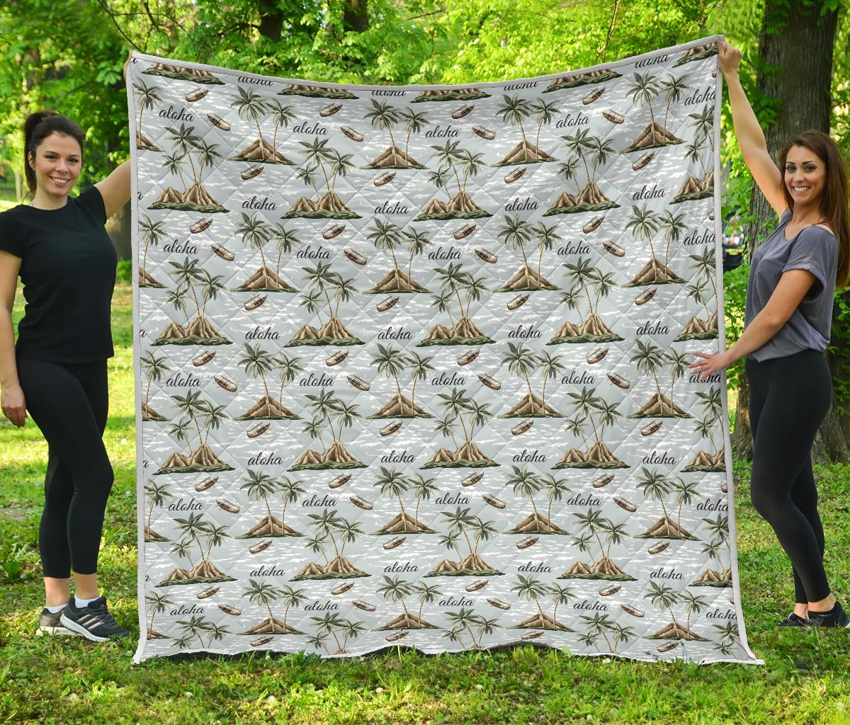 Aloha Hawaii island Design Themed Print Premium Quilt-JTAMIGO.COM