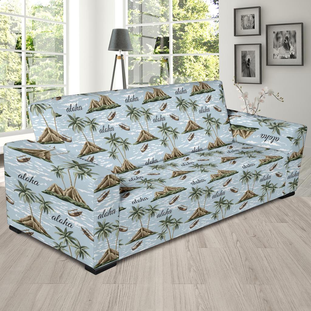 Aloha Hawaii island Design Themed Print Sofa Slipcover-JTAMIGO.COM