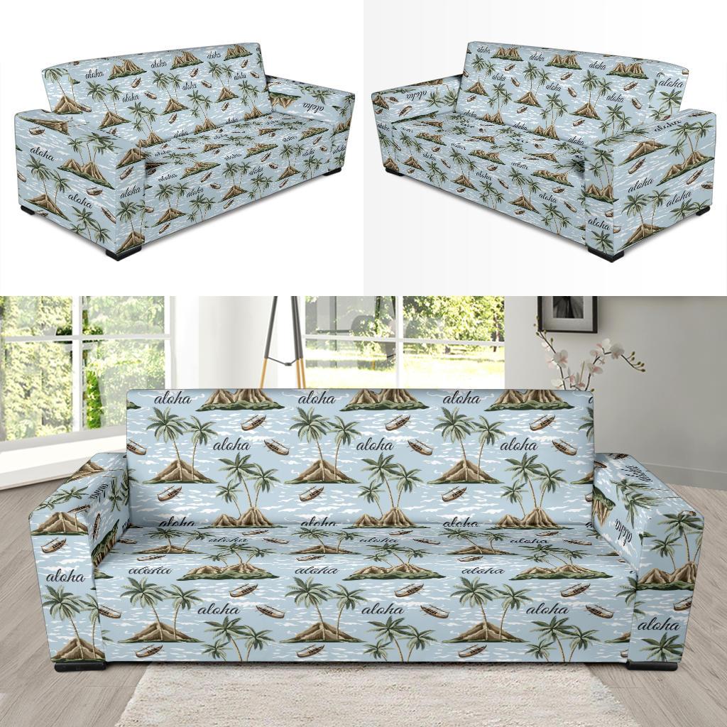 Aloha Hawaii island Design Themed Print Sofa Slipcover-JTAMIGO.COM