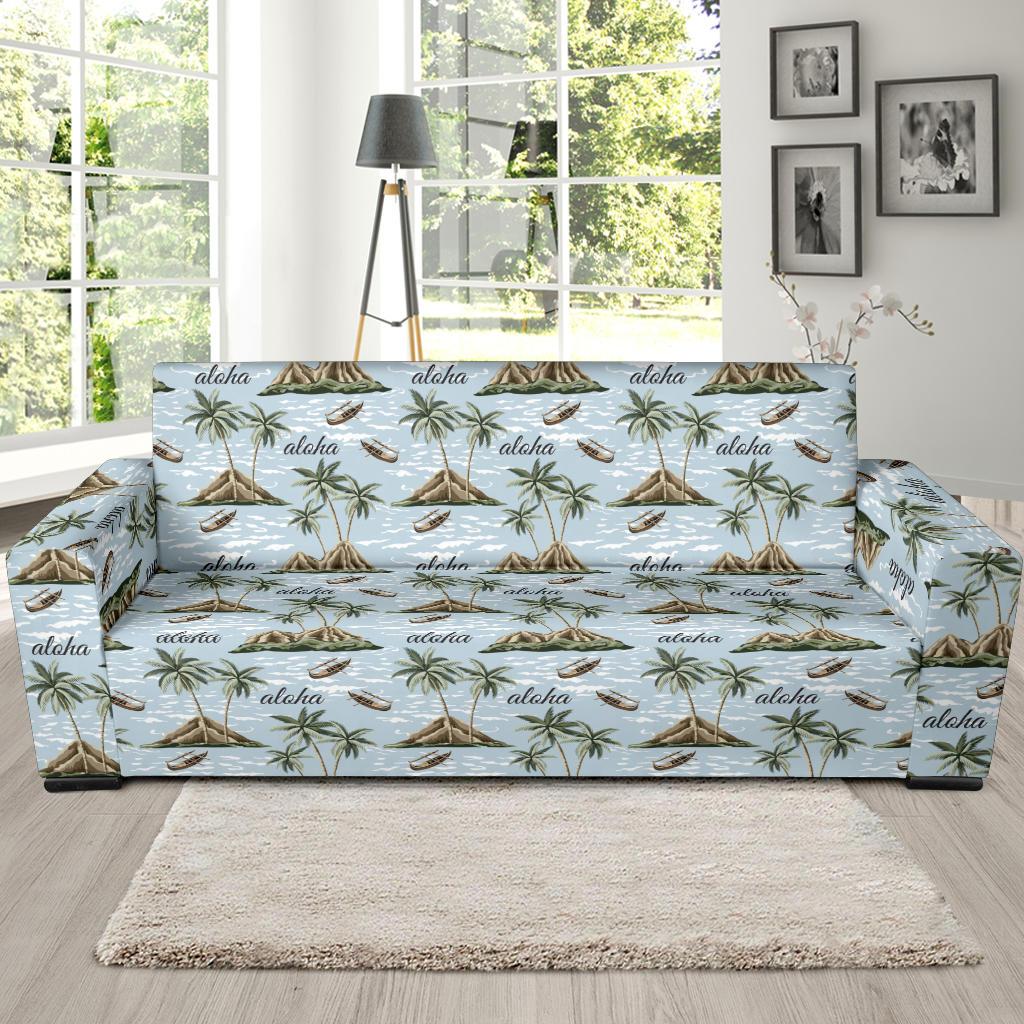 Aloha Hawaii island Design Themed Print Sofa Slipcover-JTAMIGO.COM