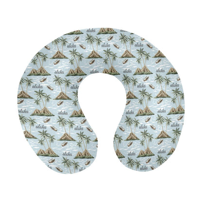 Aloha Hawaii island Design Themed Print U-Shaped Travel Neck Pillow-JTAMIGO.COM