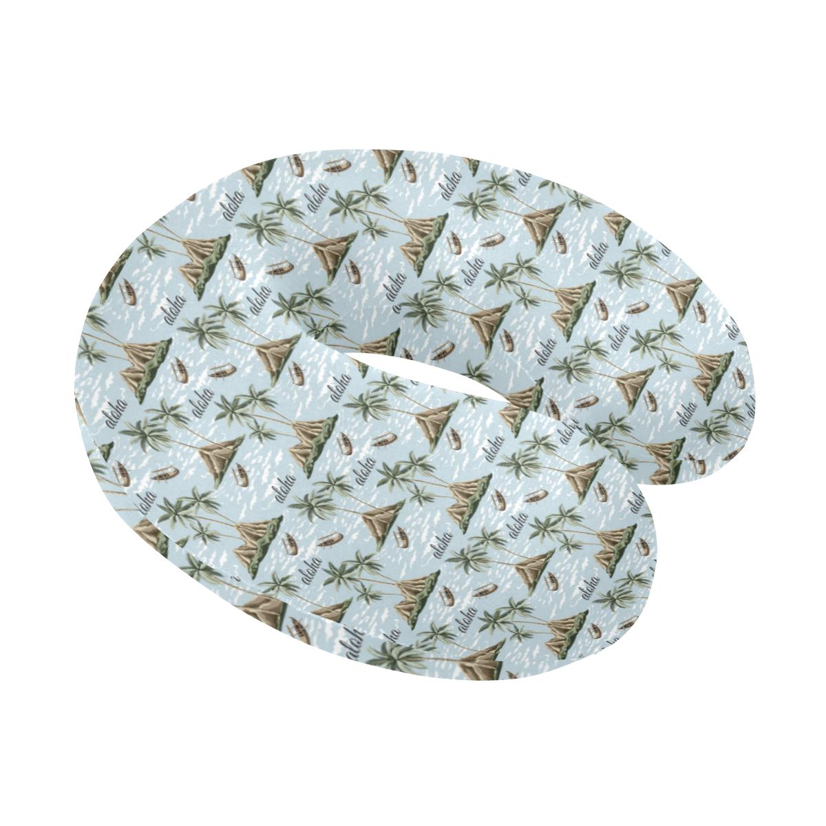 Aloha Hawaii island Design Themed Print U-Shaped Travel Neck Pillow-JTAMIGO.COM