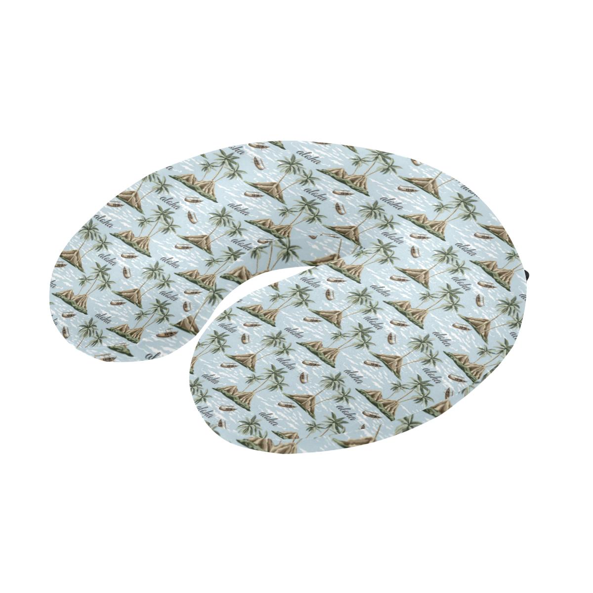 Aloha Hawaii island Design Themed Print U-Shaped Travel Neck Pillow-JTAMIGO.COM