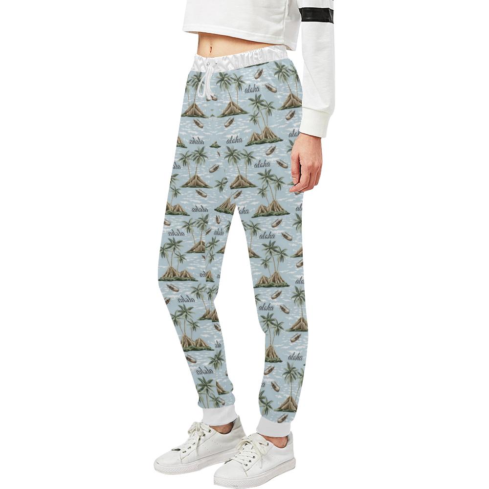 Aloha Hawaii island Design Themed Print Unisex Casual Sweatpants (Model L11)-JTAMIGO.COM