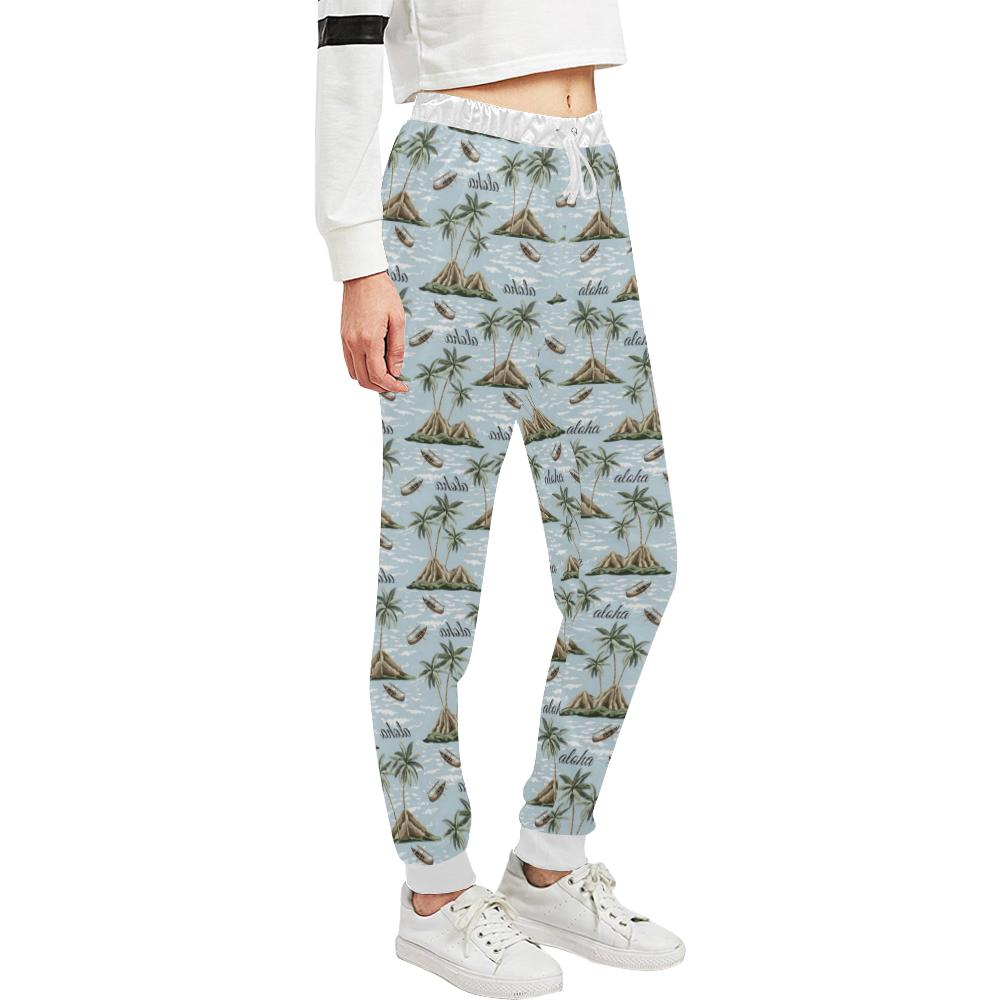 Aloha Hawaii island Design Themed Print Unisex Casual Sweatpants (Model L11)-JTAMIGO.COM