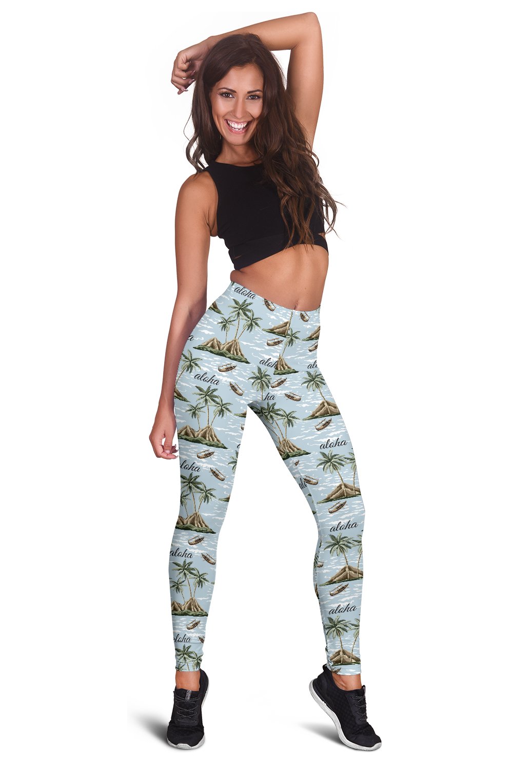 Aloha Hawaii island Design Themed Print Women Leggings