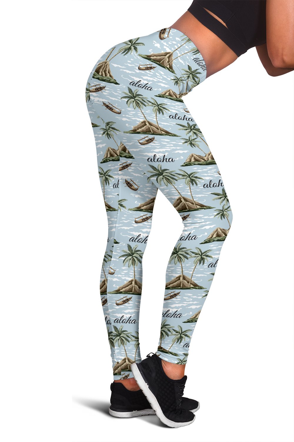 Aloha Hawaii island Design Themed Print Women Leggings