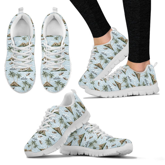 Aloha Hawaii Island Design Themed Print Women Sneakers Shoes