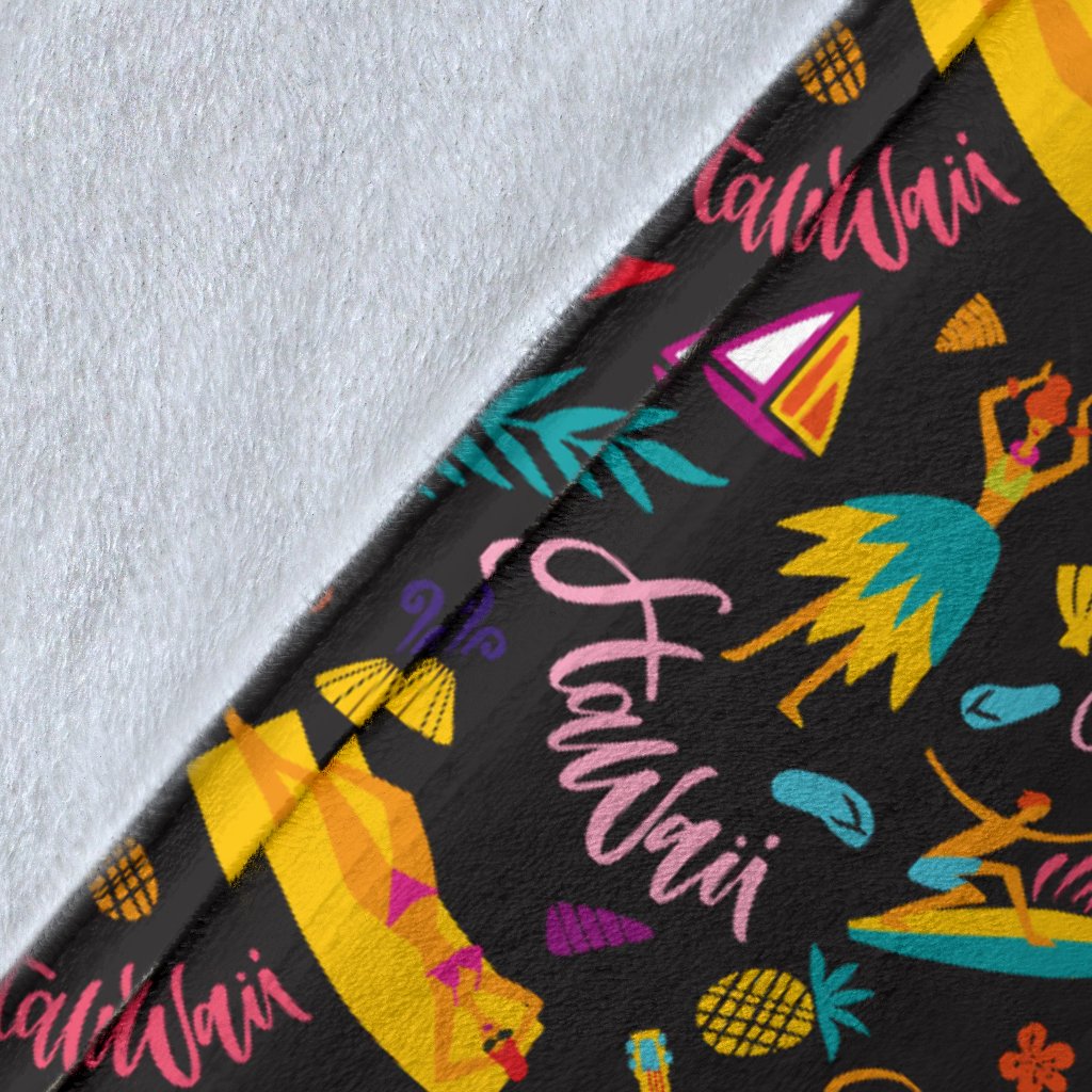 Aloha Hawaii Summer Design Themed Print Fleece Blanket