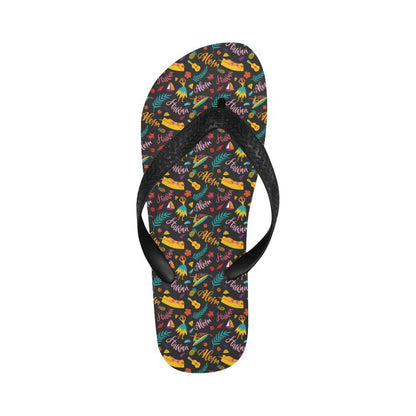 Aloha Hawaii Summer Design Themed Print Flip Flops-JTAMIGO.COM