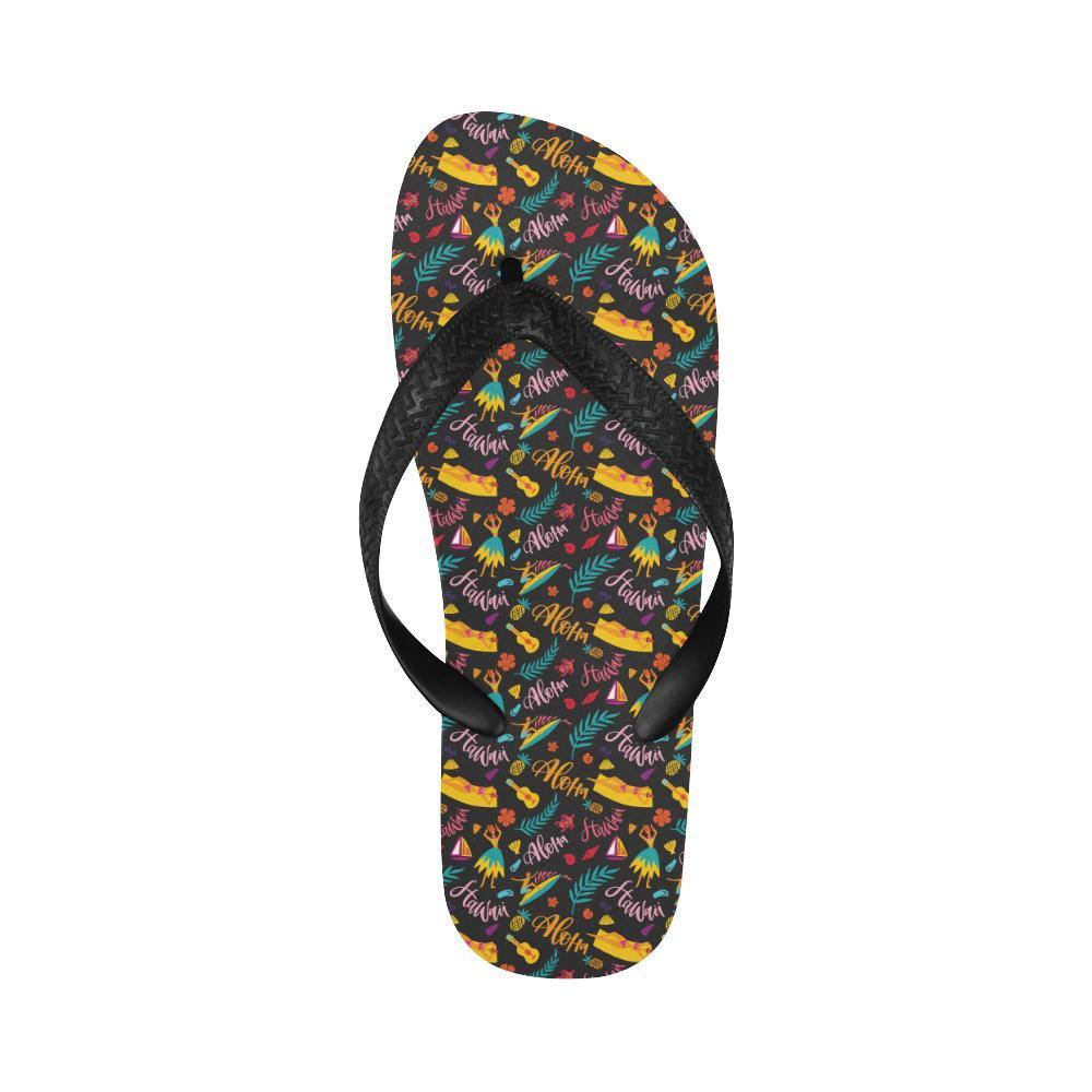 Aloha Hawaii Summer Design Themed Print Flip Flops-JTAMIGO.COM